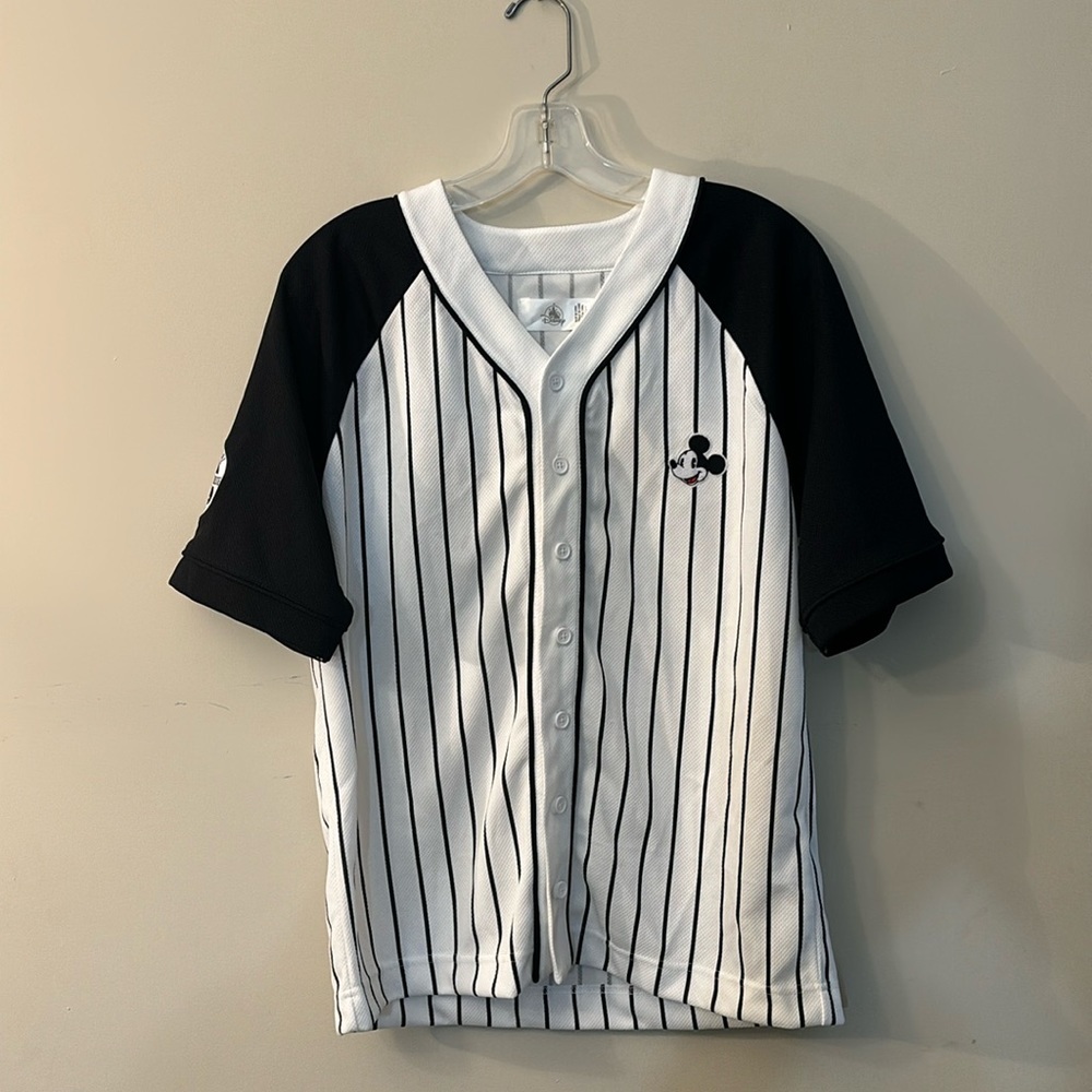 Disney Black and White Striped Jersey Top